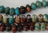 CDS30 15.5 inches 6*10mm rondelle dyed serpentine jasper beads