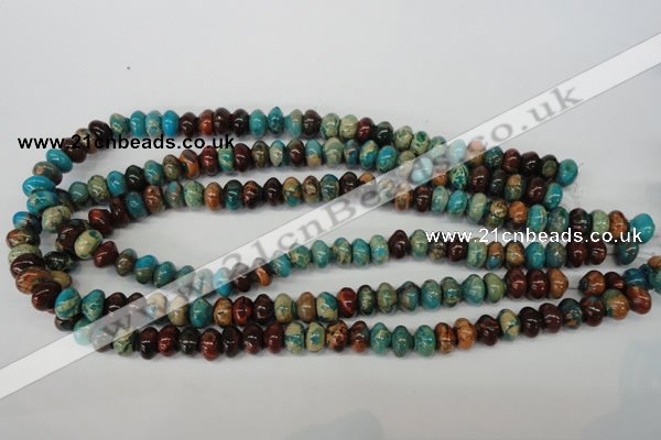 CDS30 15.5 inches 6*10mm rondelle dyed serpentine jasper beads