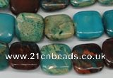 CDS39 15.5 inches 14*14mm square dyed serpentine jasper beads