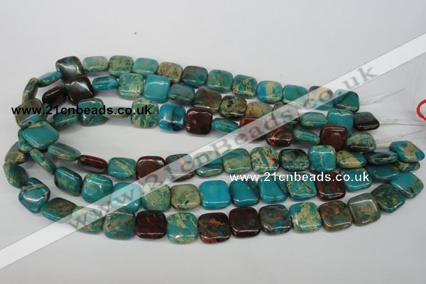 CDS39 15.5 inches 14*14mm square dyed serpentine jasper beads