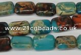 CDS40 15.5 inches 10*14mm rectangle dyed serpentine jasper beads