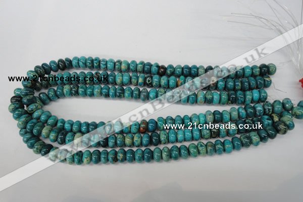 CDS45 15.5 inches 6*10mm rondelle dyed serpentine jasper beads