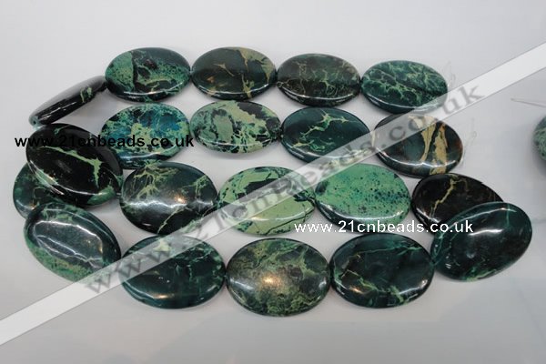 CDS51 15.5 inches 30*40mm oval dyed serpentine jasper beads