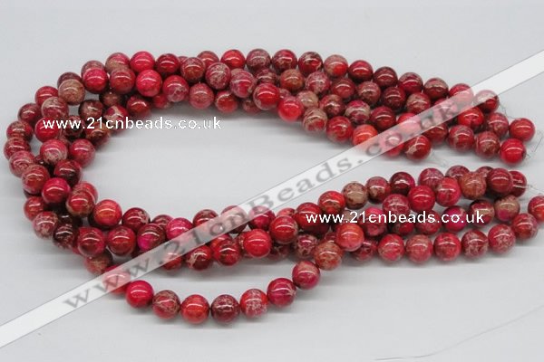 CDT04 15.5 inches 10mm round dyed aqua terra jasper beads
