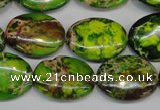 CDT118 15.5 inches 15*20mm oval dyed aqua terra jasper beads