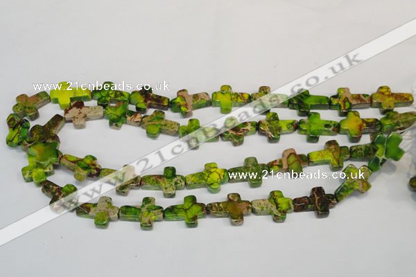 CDT131 15.5 inches 15*20mm cross dyed aqua terra jasper beads