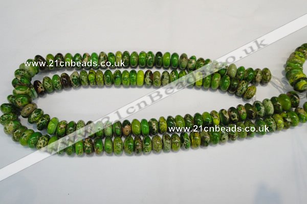 CDT135 15.5 inches 6*12mm rondelle dyed aqua terra jasper beads