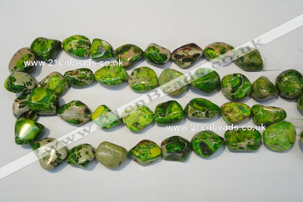 CDT154 15.5 inches 15*20mm nugget dyed aqua terra jasper beads