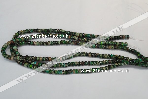 CDT159 15.5 inches 4*6mm rondelle dyed aqua terra jasper beads