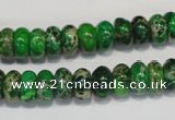 CDT161 15.5 inches 6*10mm rondelle dyed aqua terra jasper beads
