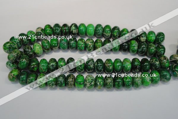 CDT165 15.5 inches 11*18mm rondelle dyed aqua terra jasper beads