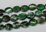 CDT179 15.5 inches 8*10mm oval dyed aqua terra jasper beads