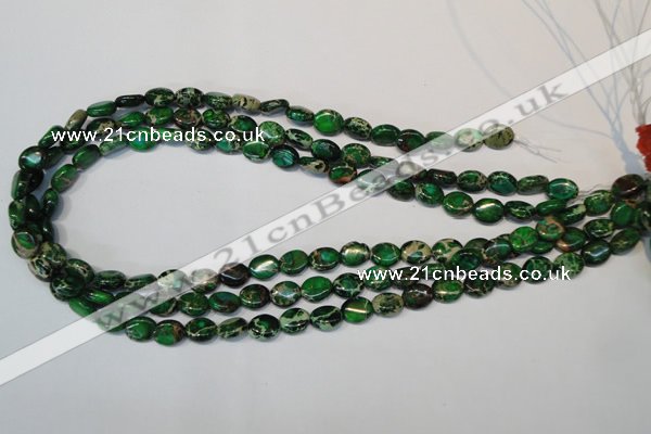 CDT179 15.5 inches 8*10mm oval dyed aqua terra jasper beads