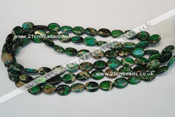 CDT181 15.5 inches 12*16mm oval dyed aqua terra jasper beads