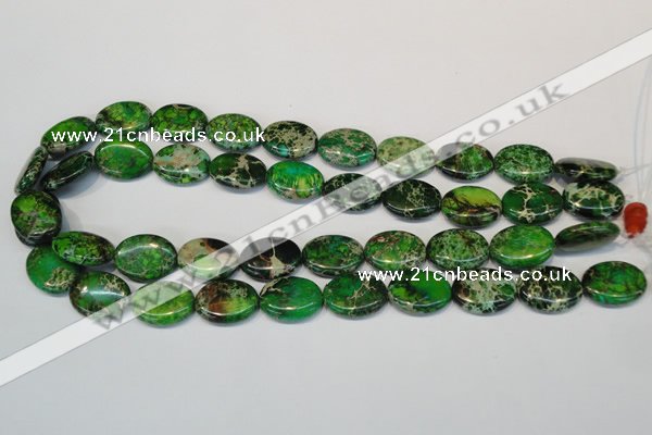 CDT183 15.5 inches 15*20mm oval dyed aqua terra jasper beads