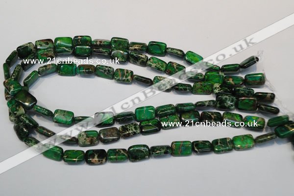 CDT199 15.5 inches 10*14mm rectangle dyed aqua terra jasper beads