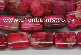 CDT20 15.5 inches 12*16mm rectangle dyed aqua terra jasper beads