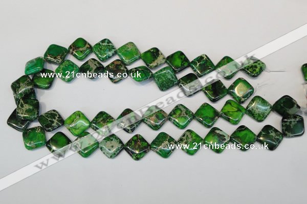 CDT201 15.5 inches 16*16mm diamond dyed aqua terra jasper beads