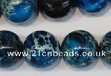 CDT222 15.5 inches 20mm round dyed aqua terra jasper beads