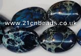 CDT236 15.5 inches 18*25mm oval dyed aqua terra jasper beads