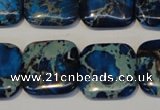 CDT241 15.5 inches 20*20mm square dyed aqua terra jasper beads