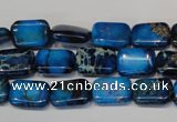 CDT244 15.5 inches 10*14mm rectangle dyed aqua terra jasper beads