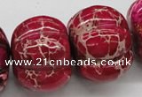 CDT25 15.5 inches 26*35mm pumpkin dyed aqua terra jasper beads