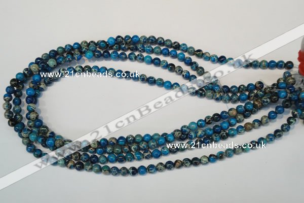 CDT265 15.5 inches 6mm round dyed aqua terra jasper beads
