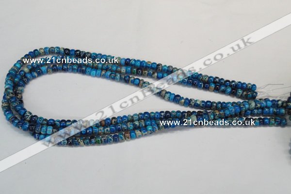 CDT274 15.5 inches 4*6mm rondelle dyed aqua terra jasper beads