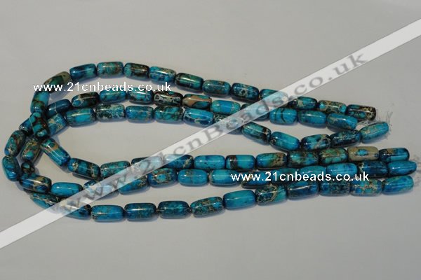 CDT285 15.5 inches 8*16mm column dyed aqua terra jasper beads