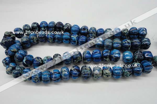 CDT295 15.5 inches 13*18mm pumpkin dyed aqua terra jasper beads