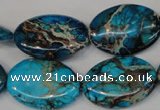 CDT317 15.5 inches 18*25mm oval dyed aqua terra jasper beads