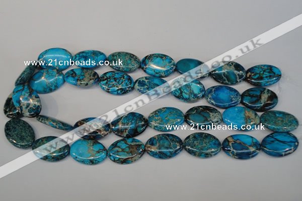 CDT317 15.5 inches 18*25mm oval dyed aqua terra jasper beads