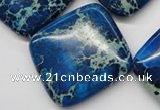 CDT340 15.5 inches 35*35mm diamond dyed aqua terra jasper beads