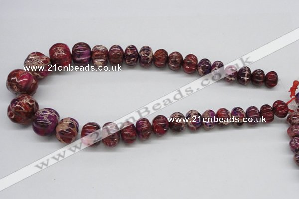CDT35 15.5 inches multi sizes pumpkin dyed aqua terra jasper beads