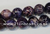 CDT364 15.5 inches 12mm round dyed aqua terra jasper beads