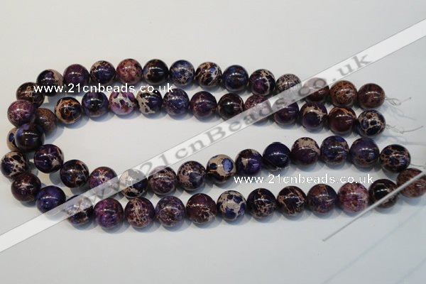 CDT365 15.5 inches 14mm round dyed aqua terra jasper beads