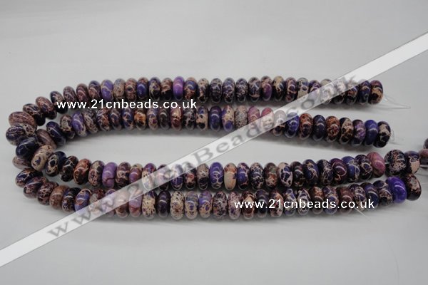 CDT373 15.5 inches 7*14mm rondelle dyed aqua terra jasper beads