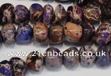 CDT391 15.5 inches 8*12mm nugget dyed aqua terra jasper beads