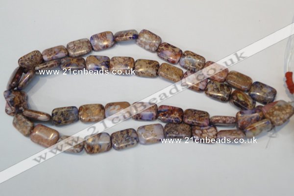 CDT437 15.5 inches 13*18mm rectangle dyed aqua terra jasper beads