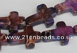 CDT450 15.5 inches 15*20mm cross dyed aqua terra jasper beads