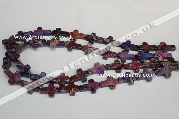 CDT450 15.5 inches 15*20mm cross dyed aqua terra jasper beads