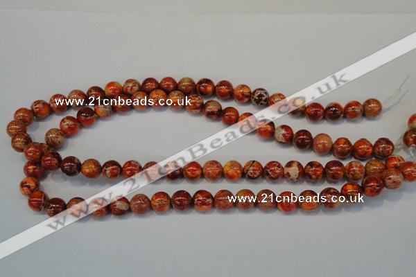 CDT493 15.5 inches 10mm round dyed aqua terra jasper beads