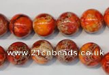 CDT494 15.5 inches 12mm round dyed aqua terra jasper beads