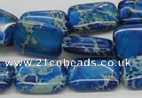 CDT55 15.5 inches 13*18mm rectangle dyed aqua terra jasper beads