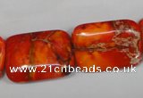 CDT556 15.5 inches 18*25mm rectangle dyed aqua terra jasper beads