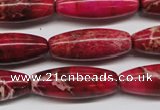 CDT607 15.5 inches 11*31mm rice dyed aqua terra jasper beads