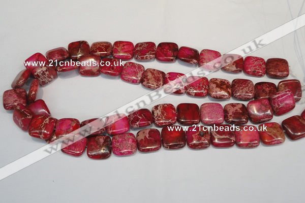 CDT623 15.5 inches 16*16mm square dyed aqua terra jasper beads