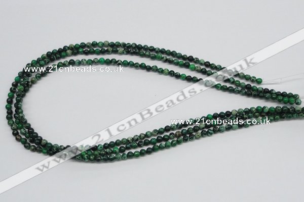 CDT68 15.5 inches 4mm round dyed aqua terra jasper beads