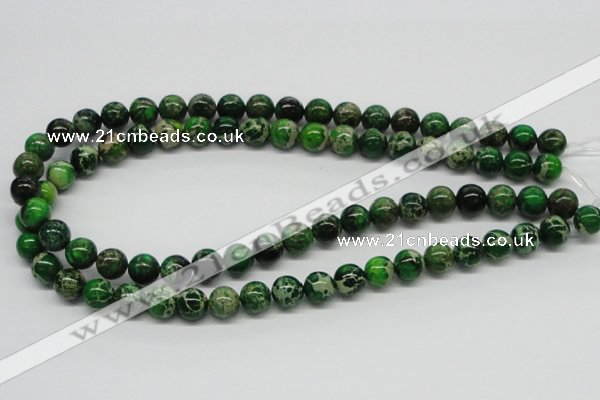 CDT69 15.5 inches 10mm round dyed aqua terra jasper beads